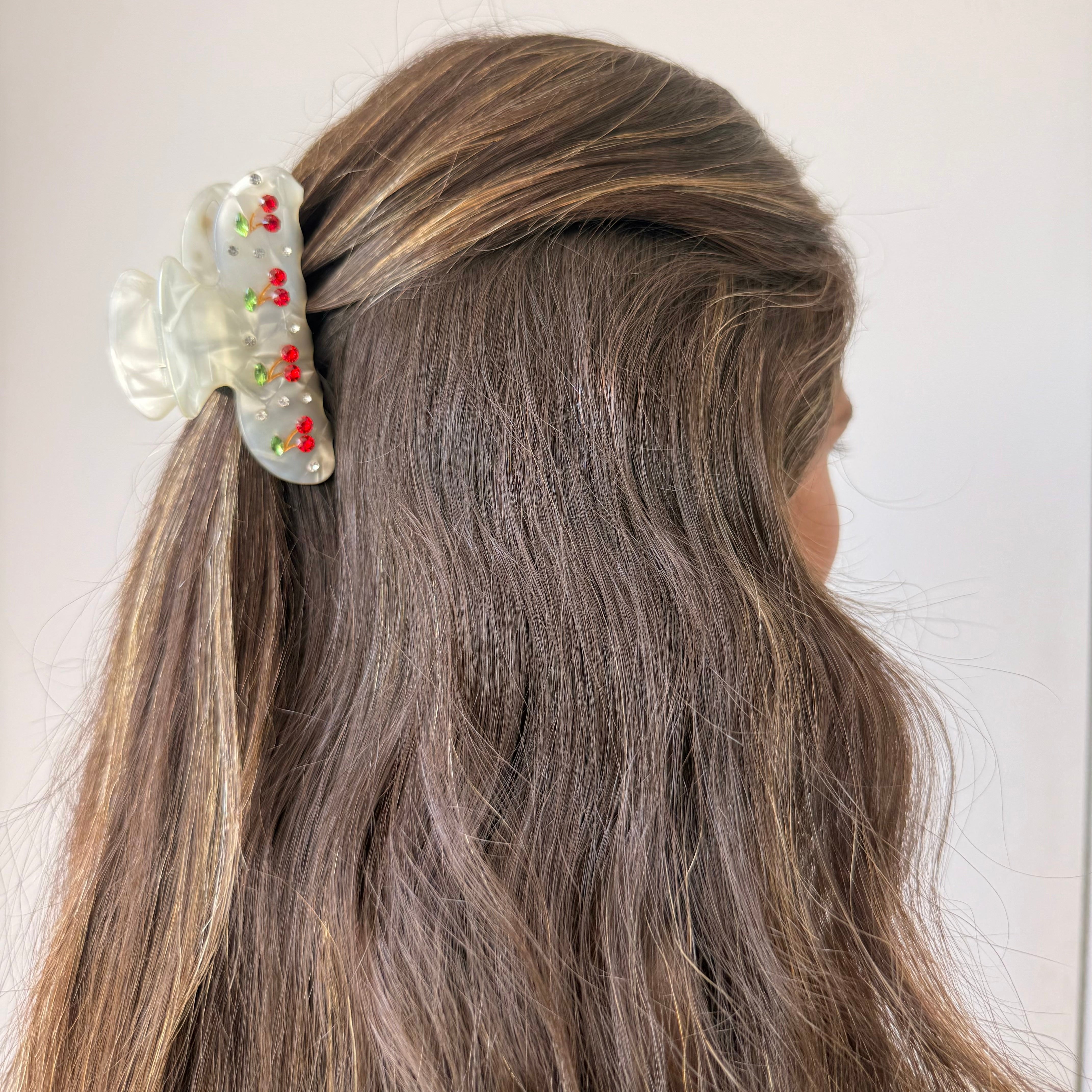 Four Cherry Besties Hair Claw Clip - Adina's Jewels