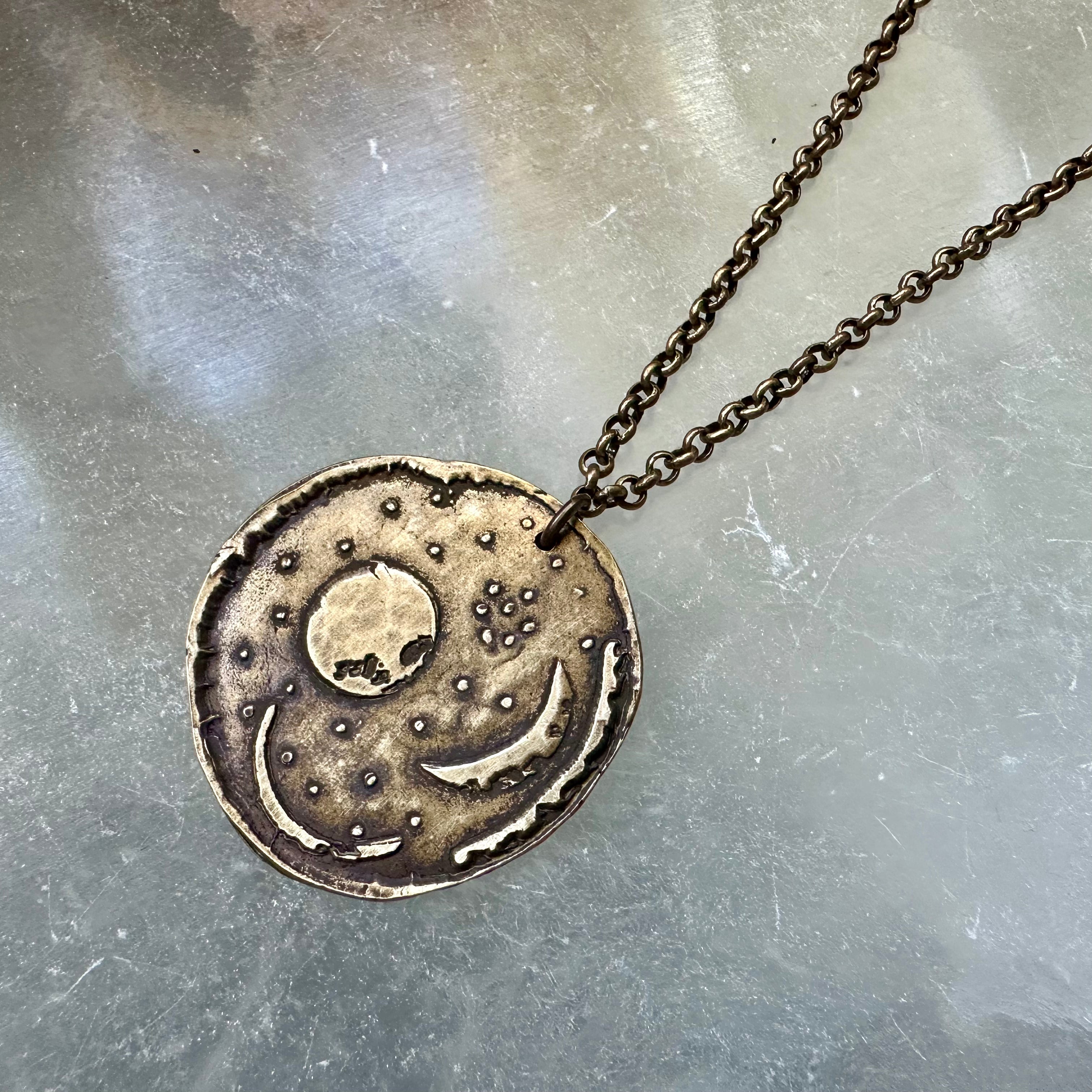 Brass Nebra Sky Disc Pendant