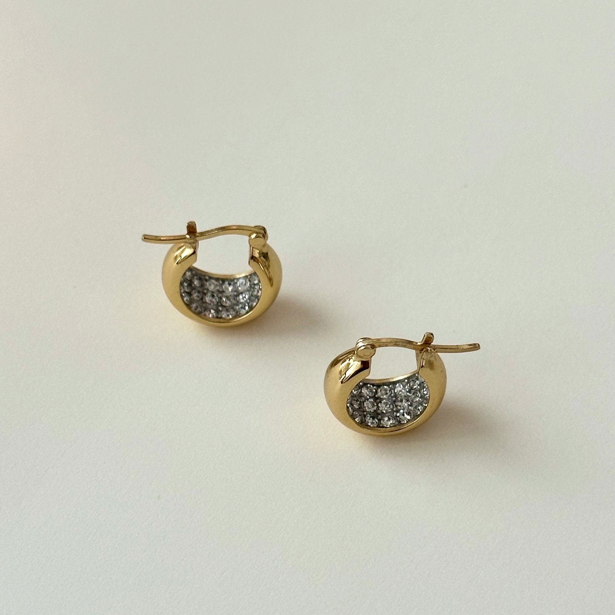 Gemini Two-Tone Pave Hoop