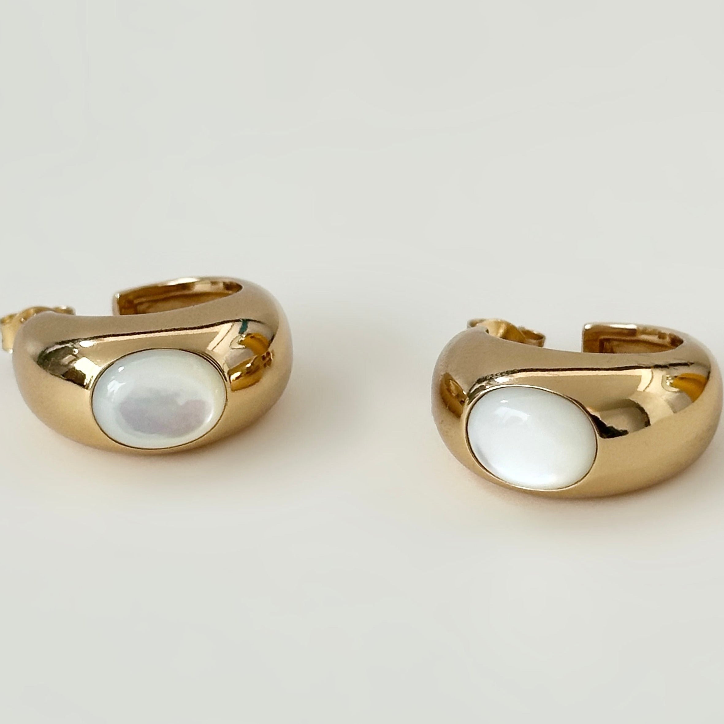 Cora Mother of Pearl Jumbo Hoop Earrings