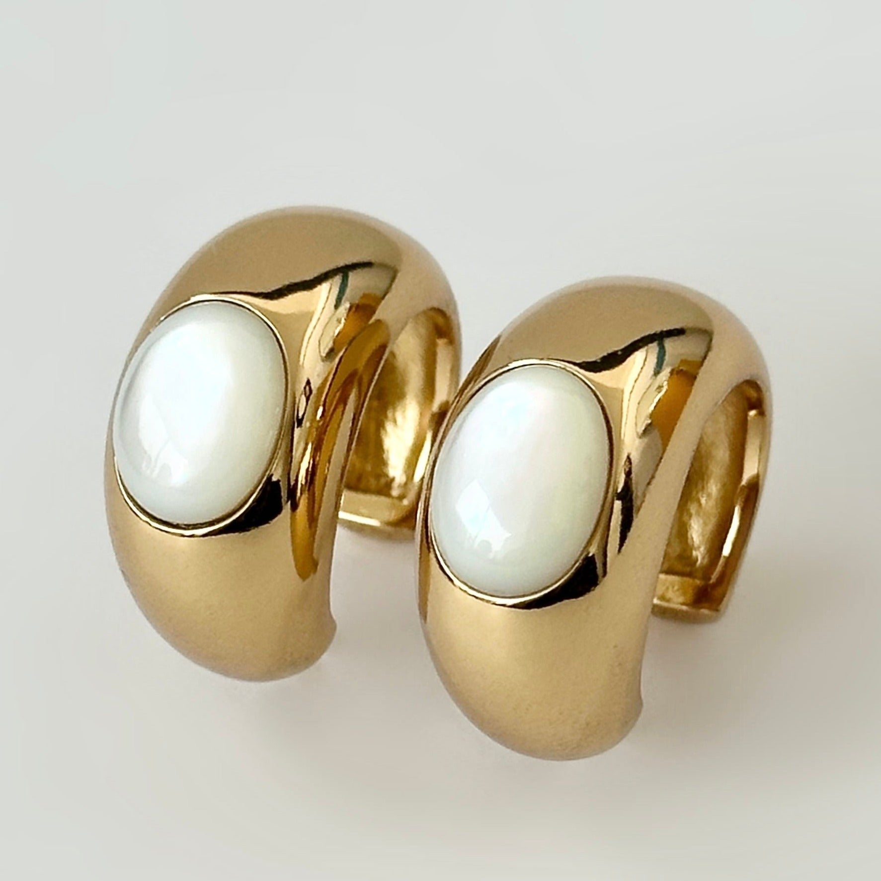 Cora Mother of Pearl Jumbo Hoop Earrings