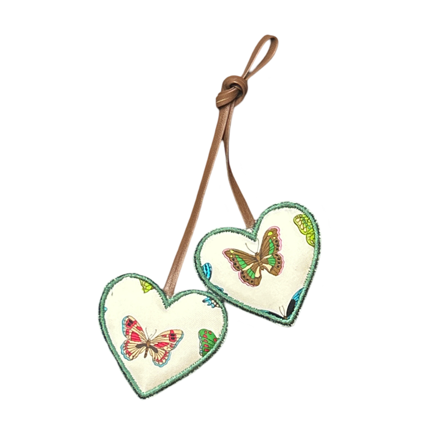 Farfalle Multicolor Scarf Double Heart Bag Charm
