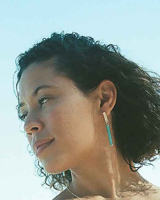 Hana Turquoise Bar Earrings by Toasted Jewelry