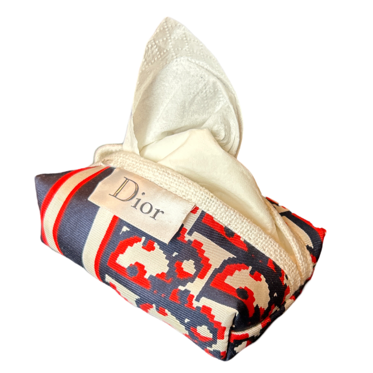 Trotter Red & Blue Vintage Scarf Travel Tissue Pouch