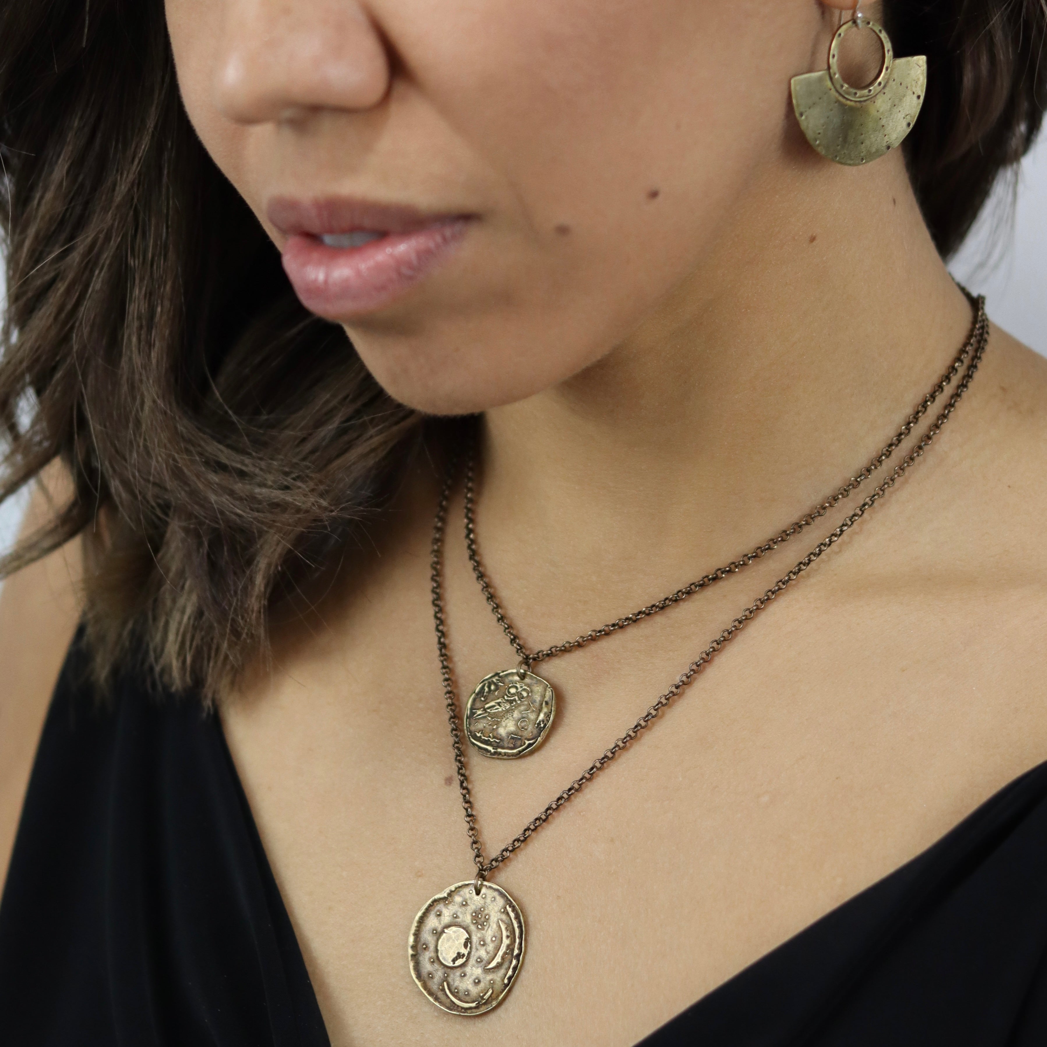 Brass Nebra Sky Disc Pendant
