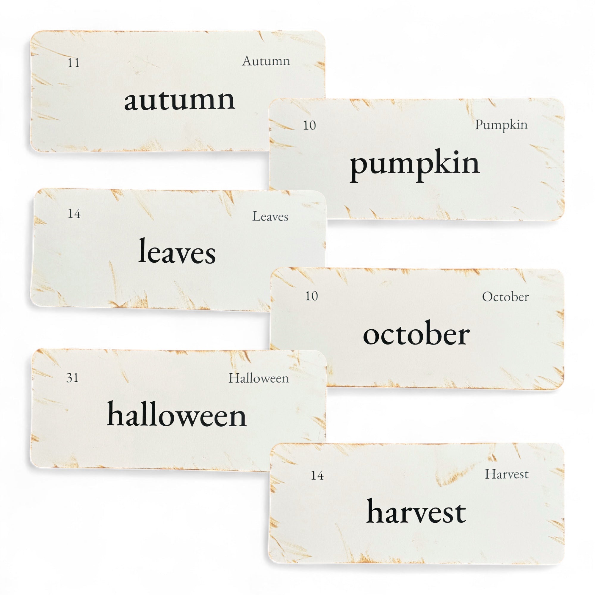 Vintage-Inspired Autumn Flashcards | Set of 6
