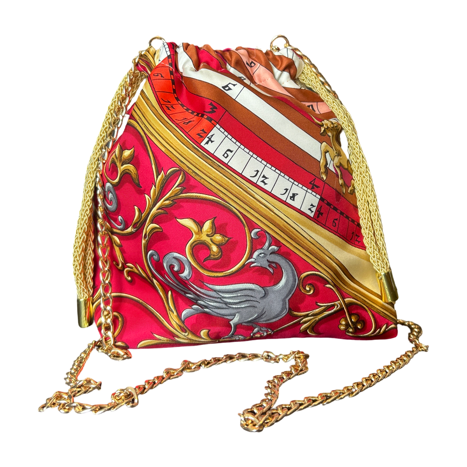 Astrologie Dies et Hore Vintage Scarf Drawstring Crossbody Bag