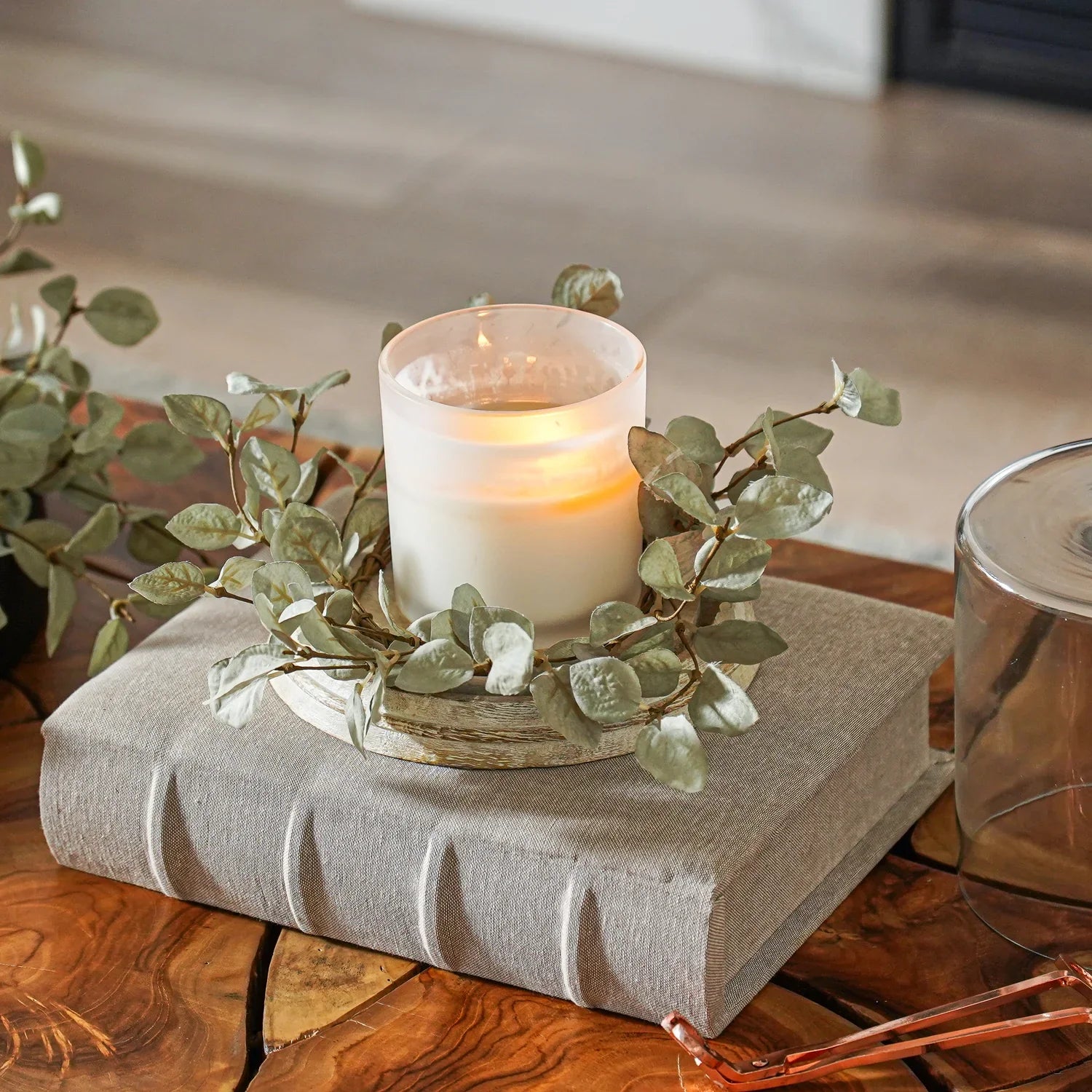 Beige Linen Hideaway Storage Book Box