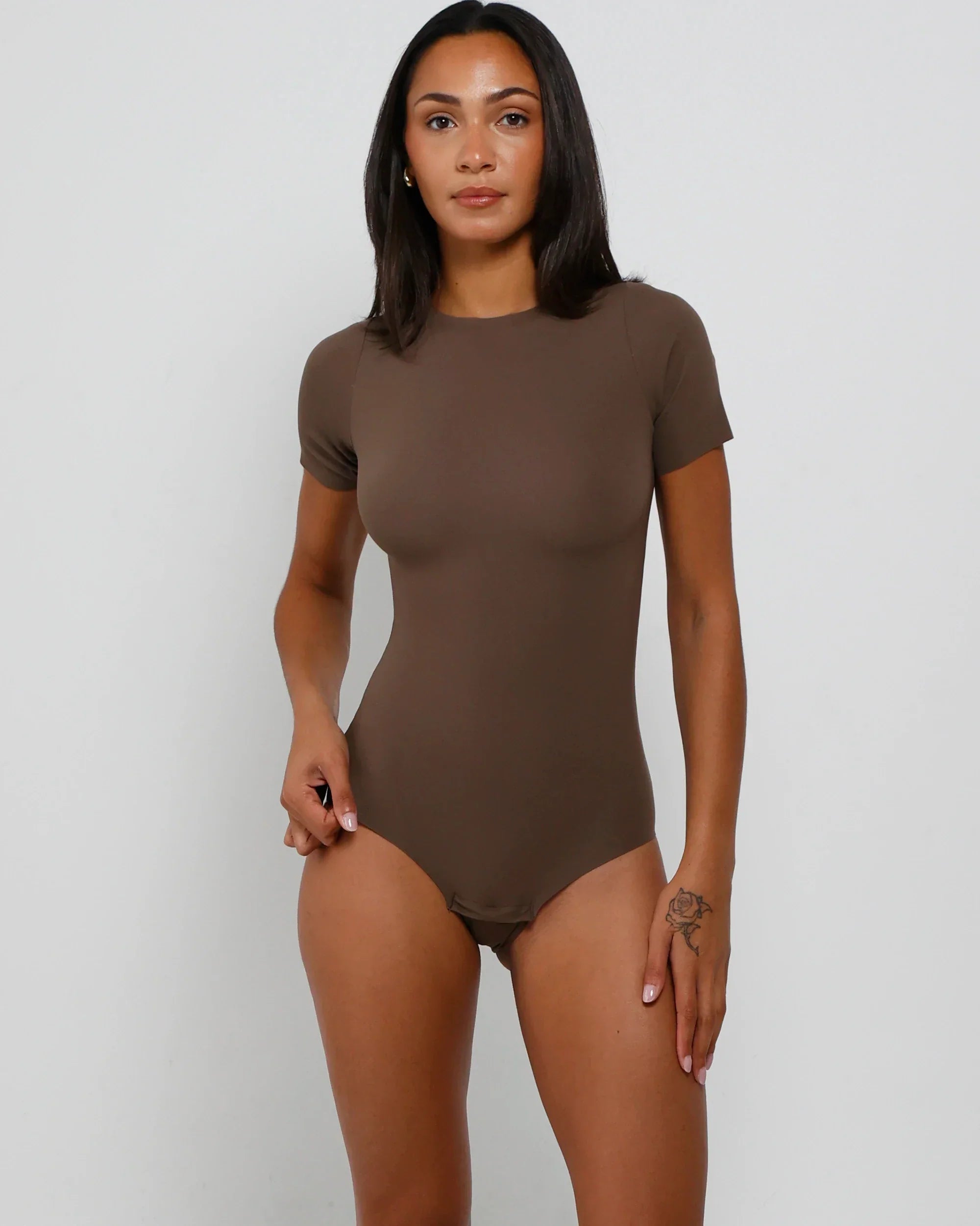 T-Shirt Bodysuit - Long - Mocha