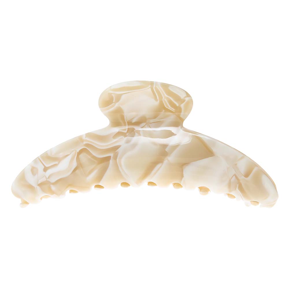 Beige Jumbo Curved Classic Hair Claw Clip - Adina's Jewels