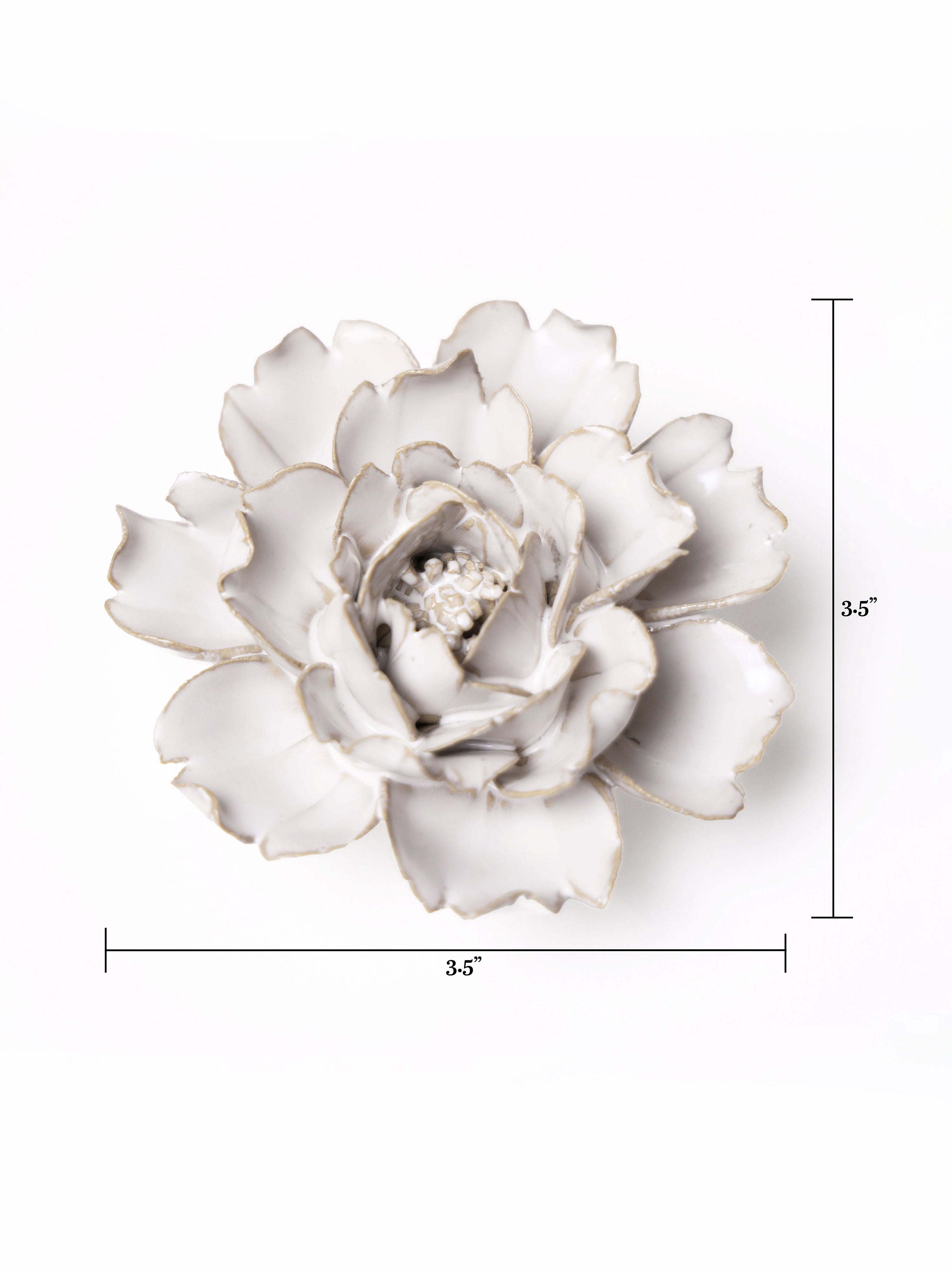 Ceramic Small Ivory Rose Flower