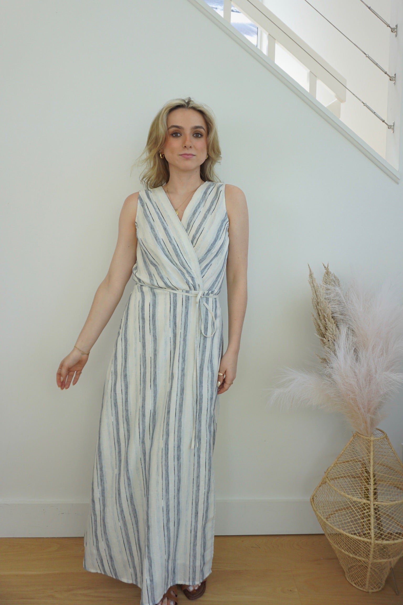 Jane Wrap Dress in BLU WVN STR