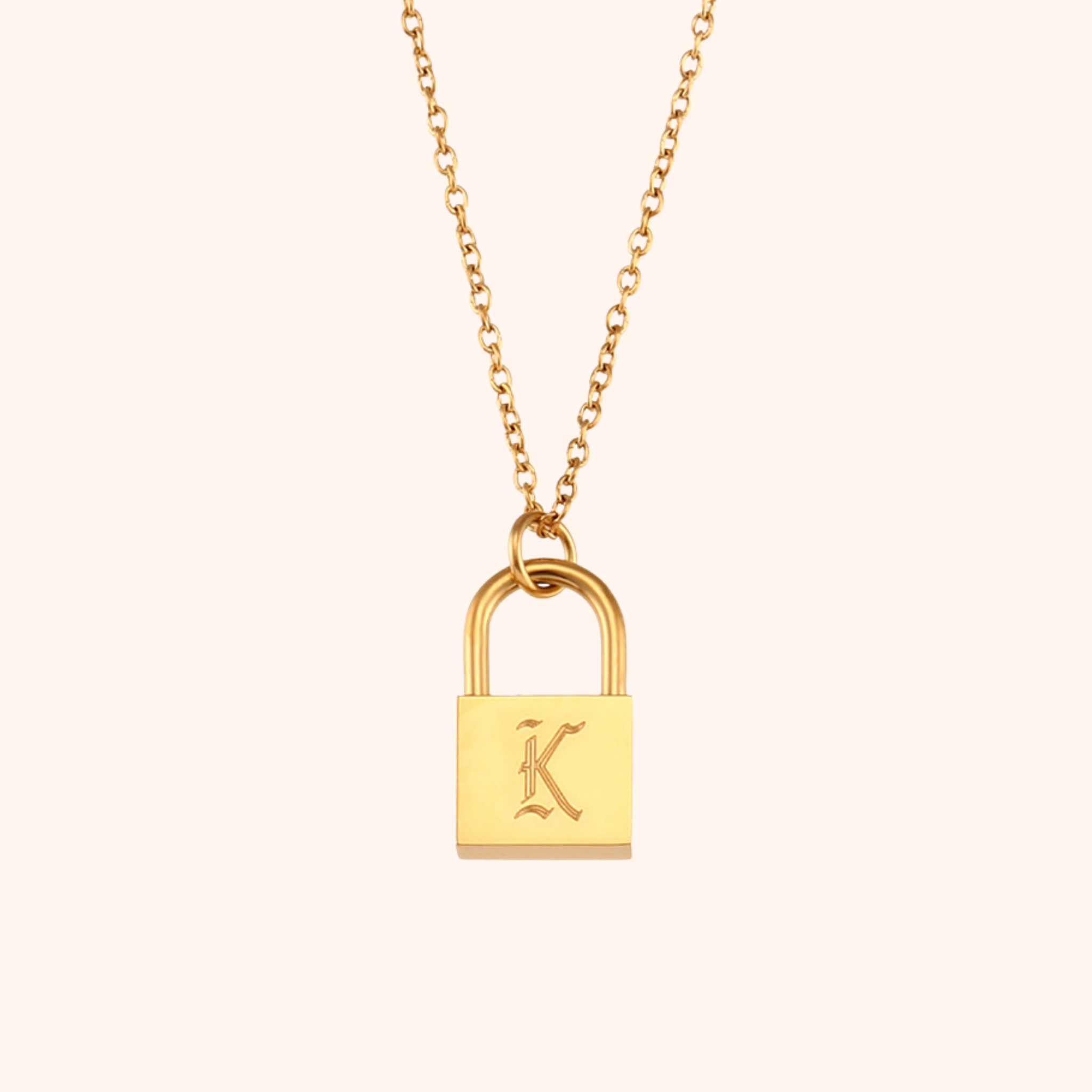 Initial Lock Necklace