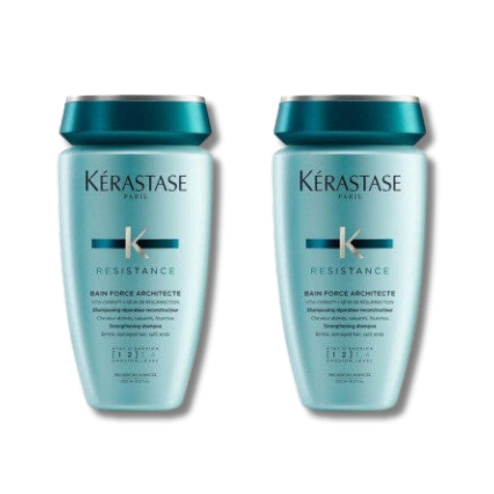 Kerastase Resistance Reconstruction Bain Force Architecte Repair Shampoo for Damaged Hair 250ml 2 Pack