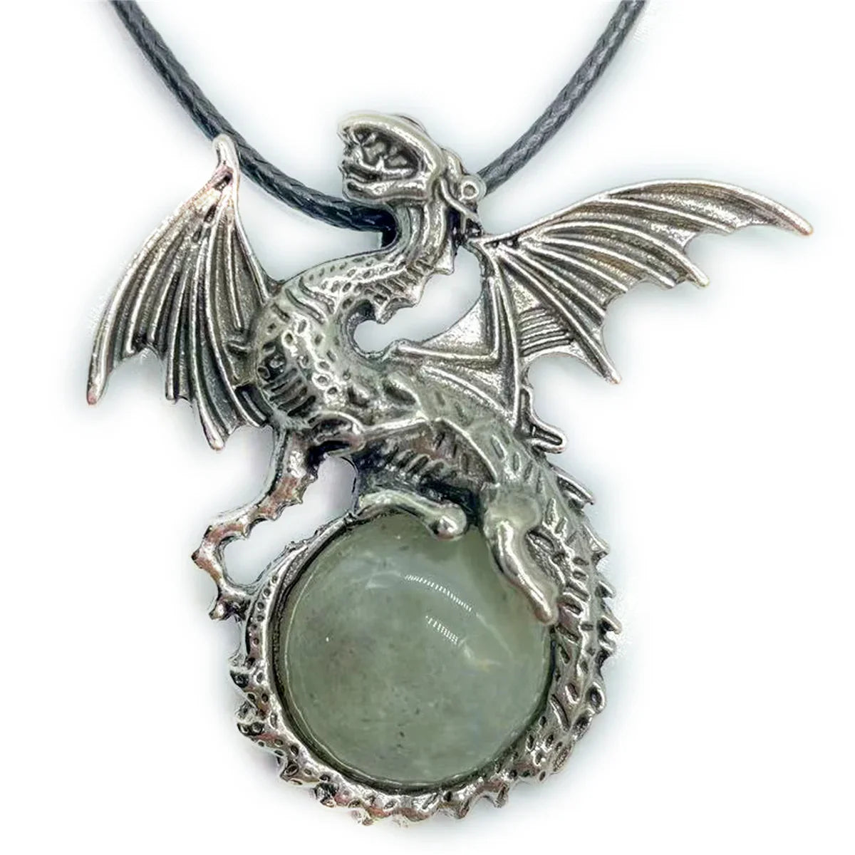 Crystal Circle Dragon Necklaces