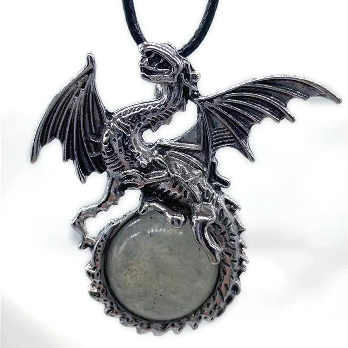 Crystal Circle Dragon Necklaces