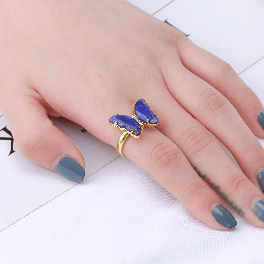 Crystal Butterfly Necklace & Ring