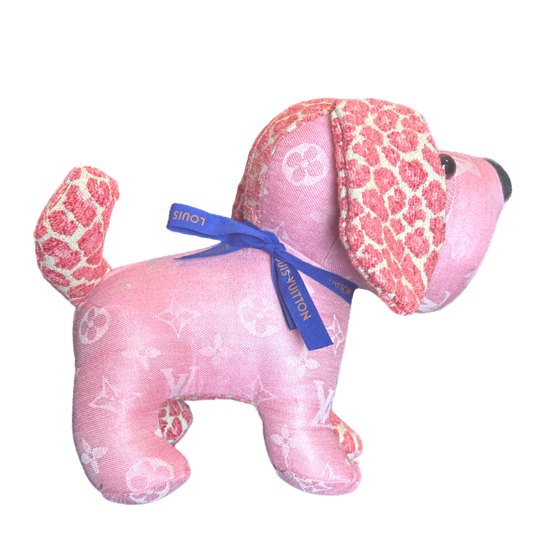 LV Monogram Vintage Silk Scarf Patchwork Puppy