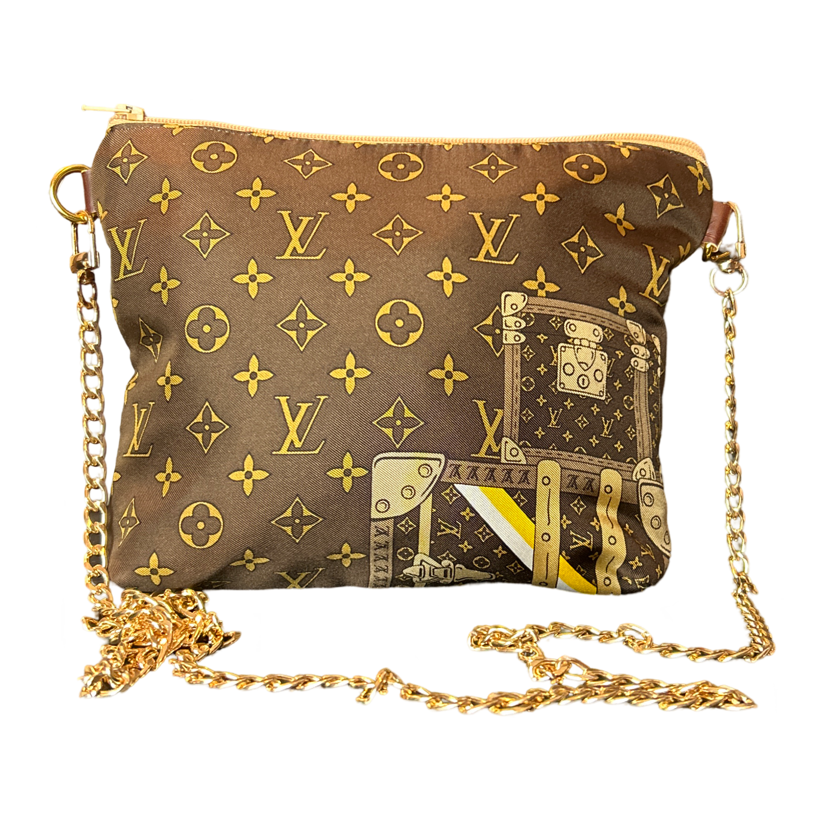 Monogram Luggage Vintage Silk Scarf Crossbody Bag