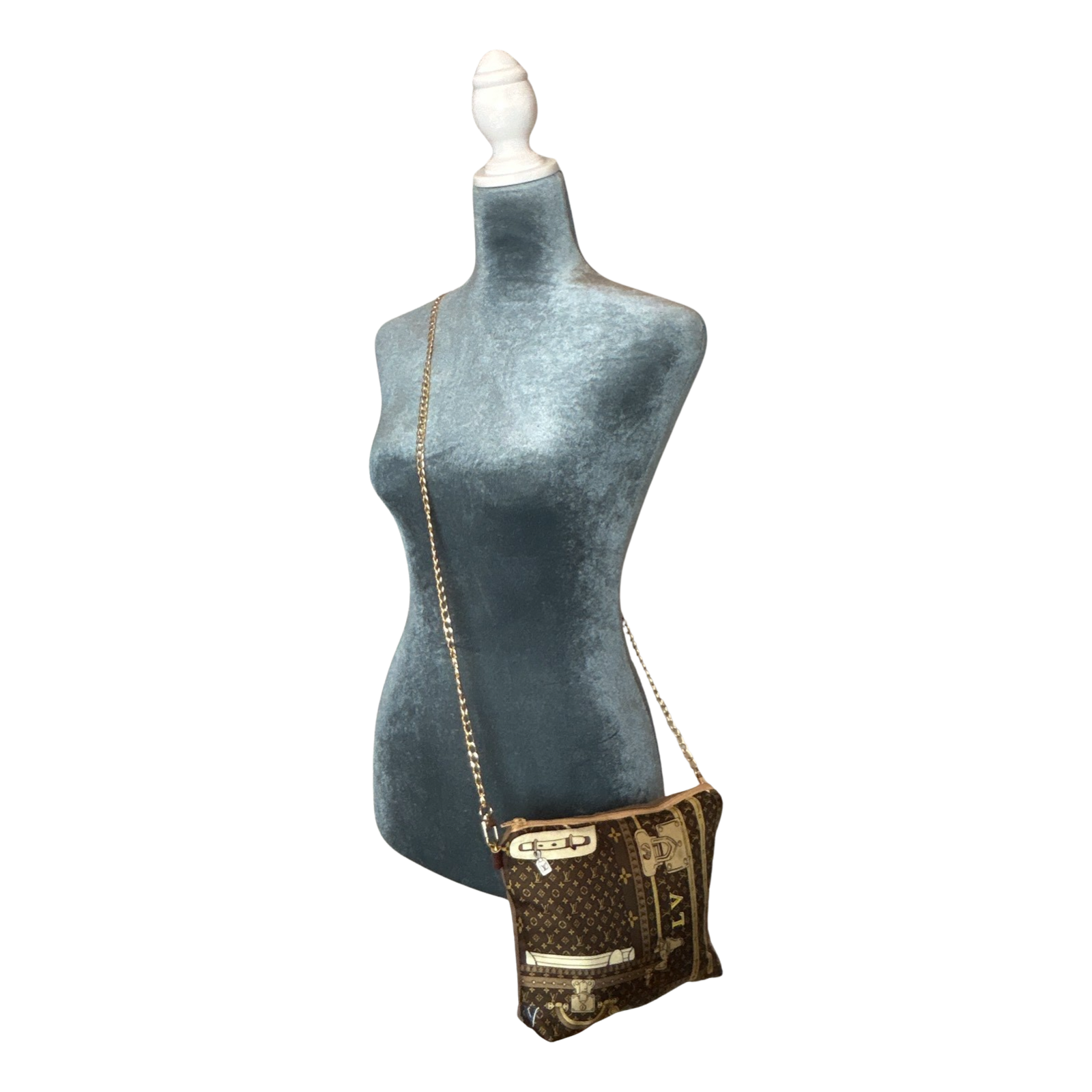 Monogram Luggage Vintage Silk Scarf Crossbody Bag