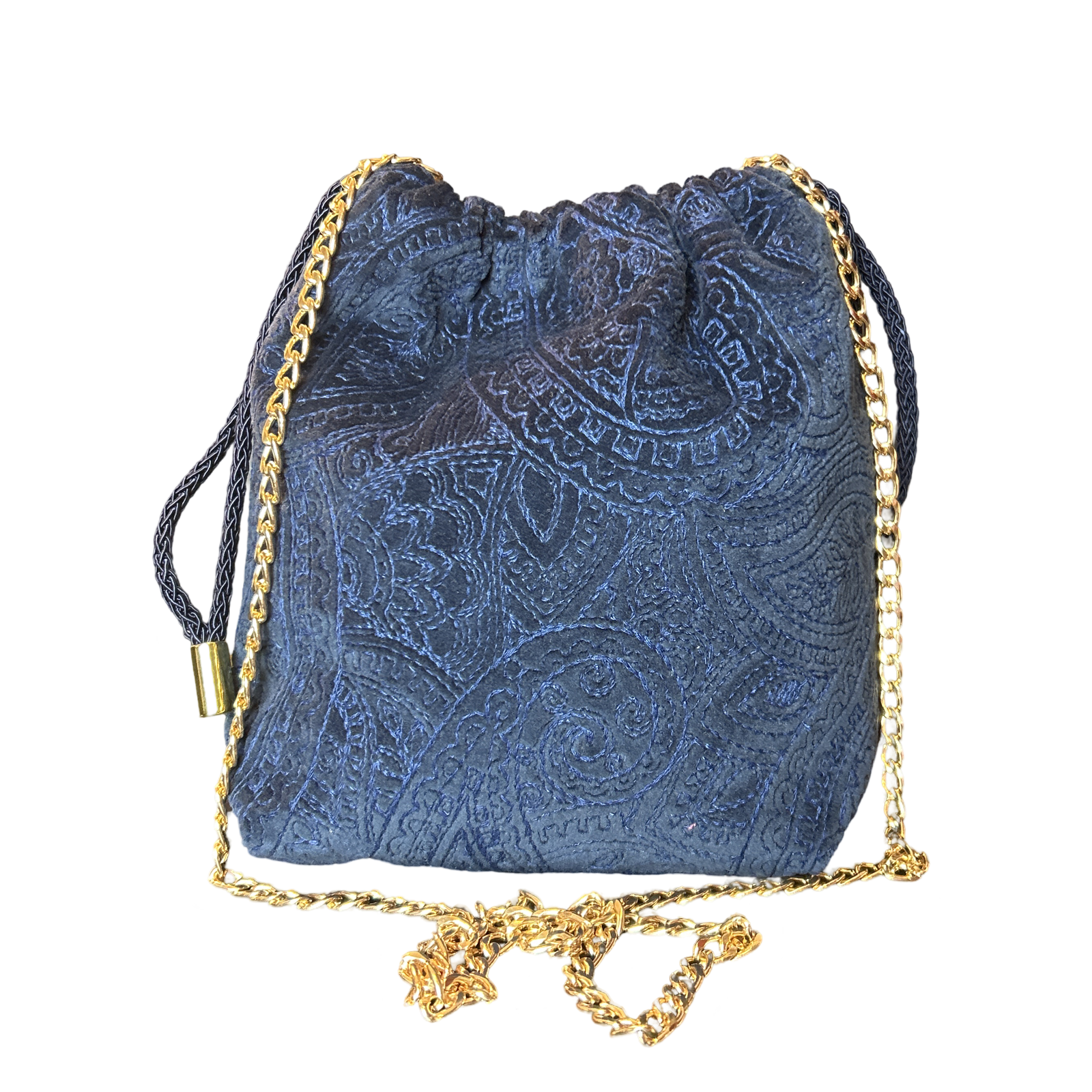 LV Monogram Vintage Silk Scarf Drawstring Crossbody Bag