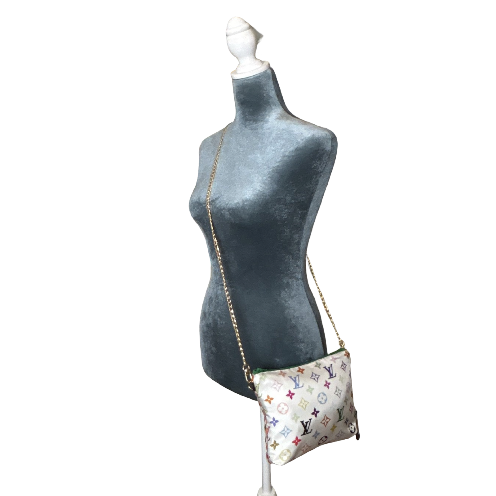 LV Murakami Monogram Vintage Silk Scarf Crossbody Bag