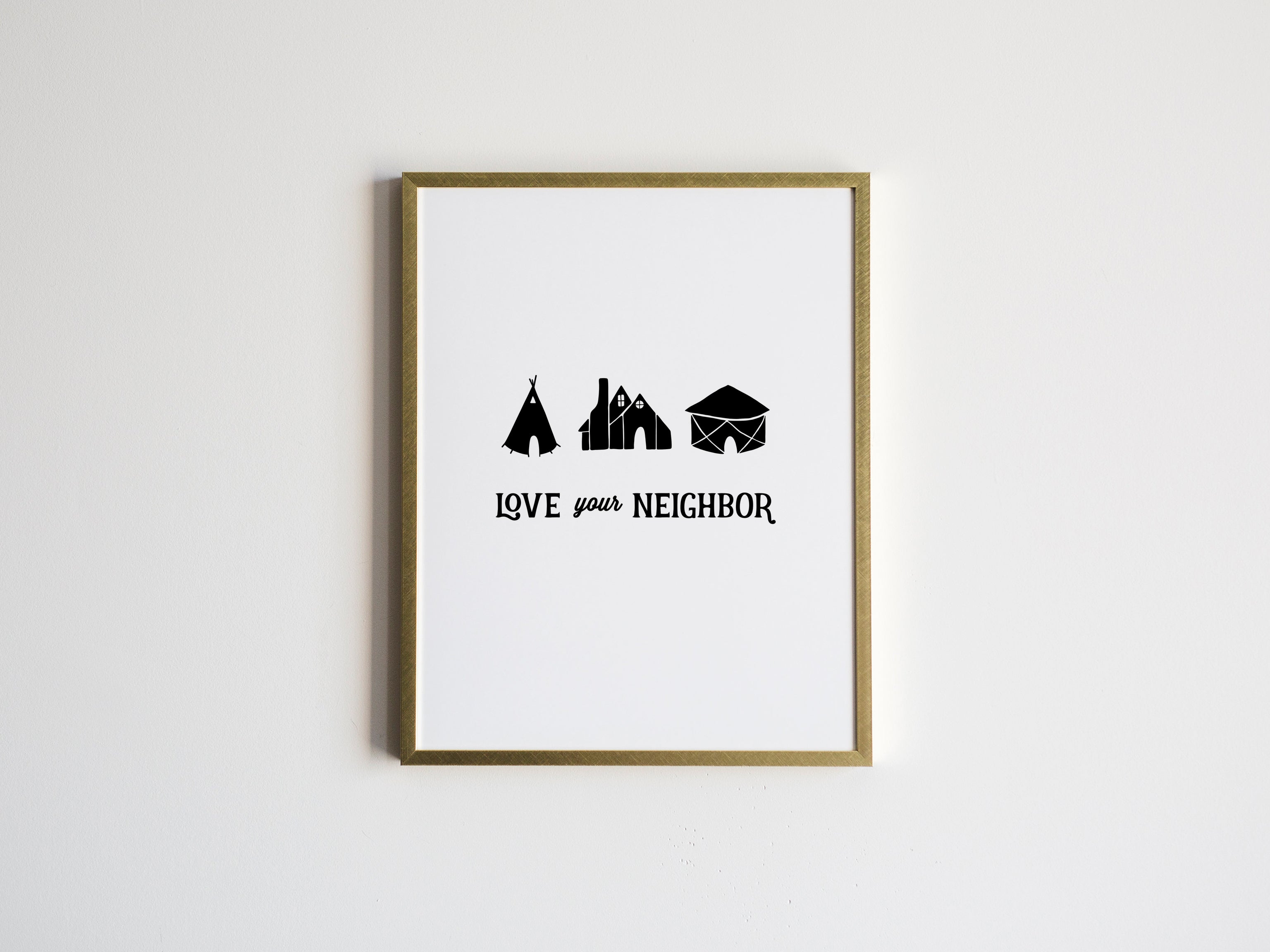 Love Your Neighbor Illustration Print