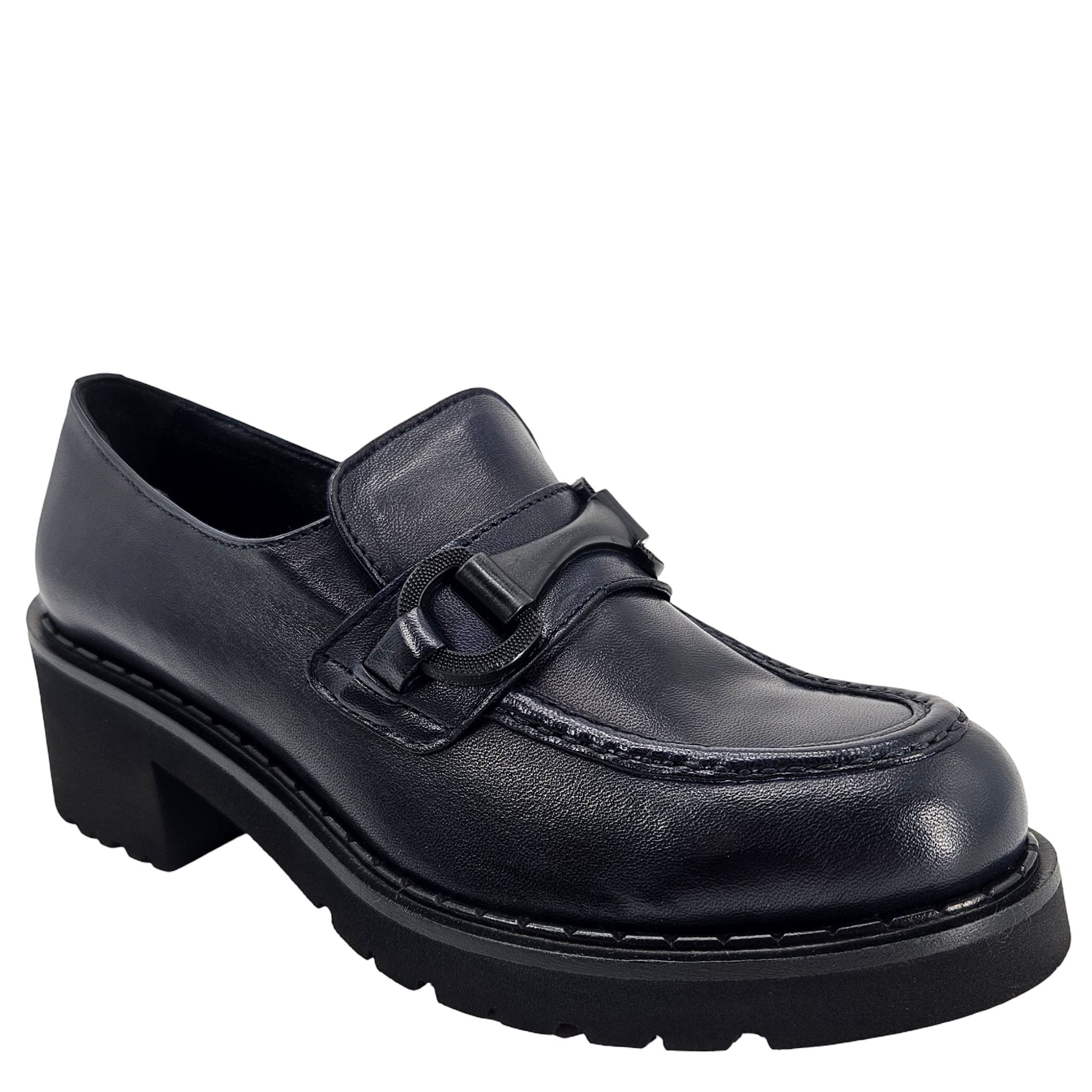 Navy Lug Sole Chunky Loafer