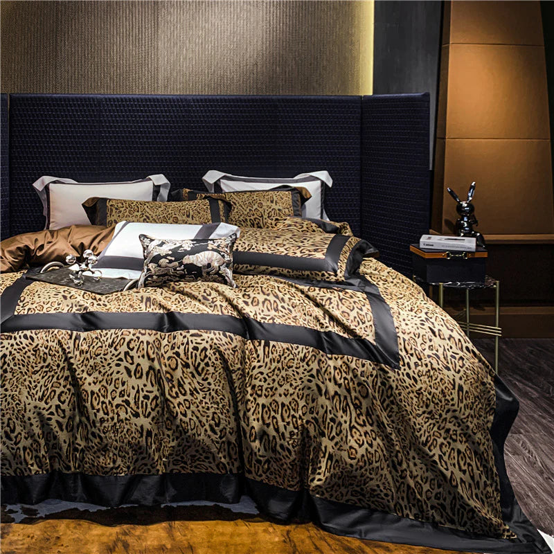 Luxury Egyptian Cotton Leopard Print Bedding Set | 3CARATS