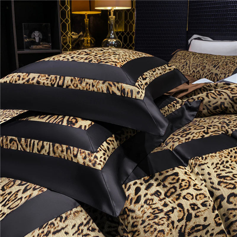 Luxury Egyptian Cotton Leopard Print Bedding Set | 3CARATS