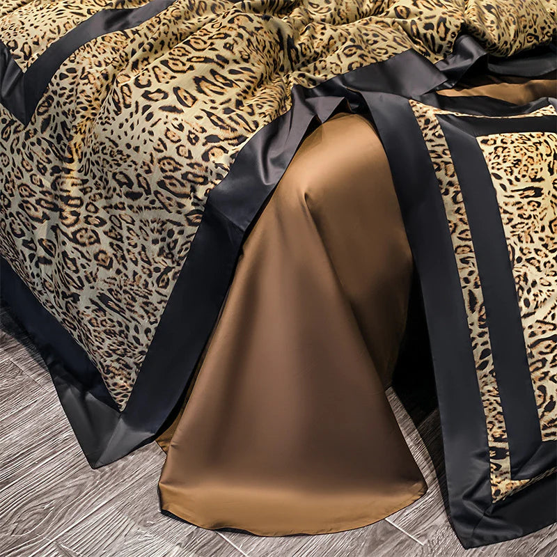 Luxury Egyptian Cotton Leopard Print Bedding Set | 3CARATS
