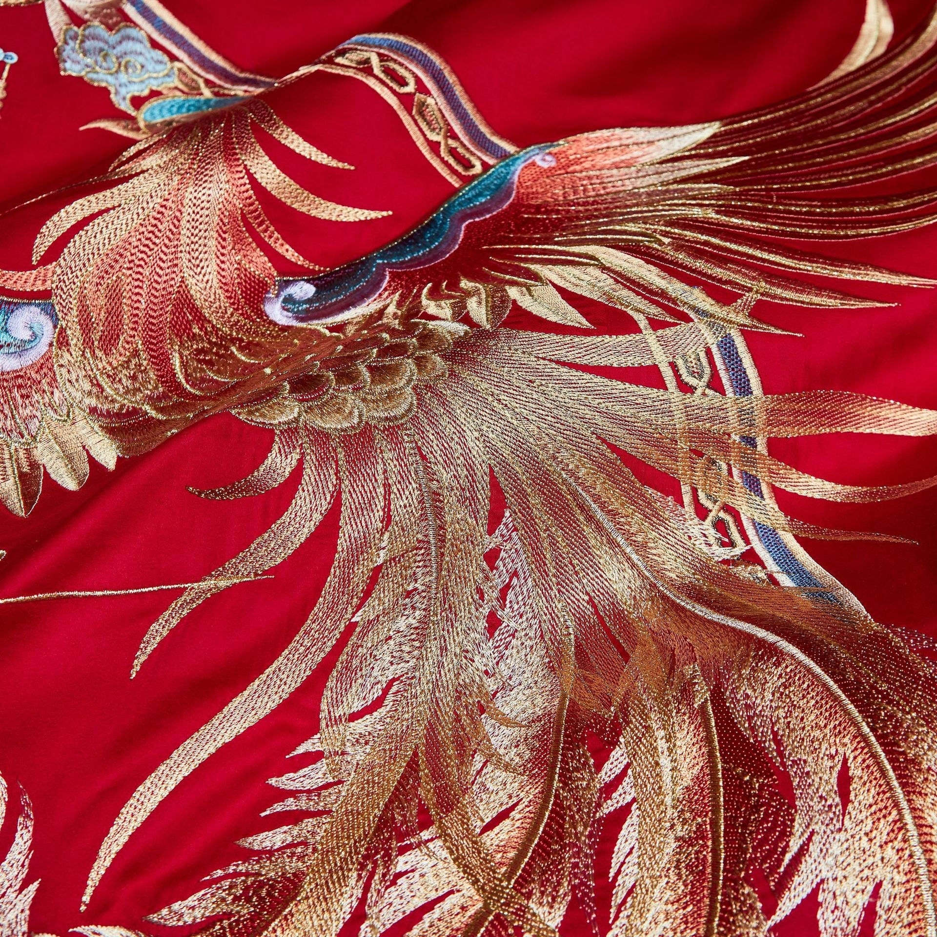 Luxury Embroidery Dragon&Phoenix Wedding Duvet Cover Set | 3CARATS