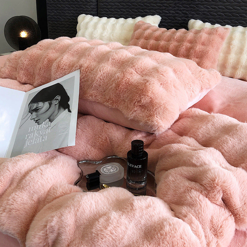 Luxury Soft Faux Rabbit Fur Duvet Cover Set | 3CARATS