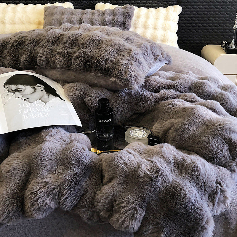 Luxury Soft Faux Rabbit Fur Duvet Cover Set | 3CARATS