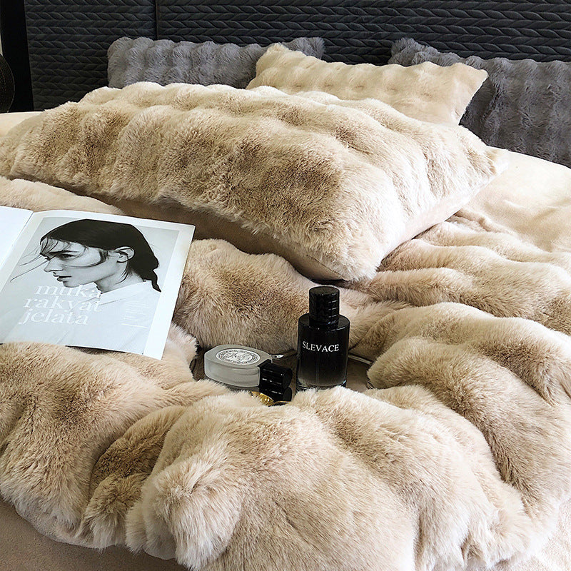 Luxury Soft Faux Rabbit Fur Duvet Cover Set | 3CARATS