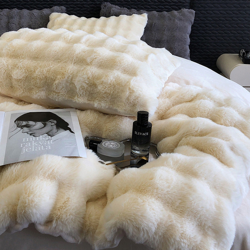 Luxury Soft Faux Rabbit Fur Duvet Cover Set | 3CARATS