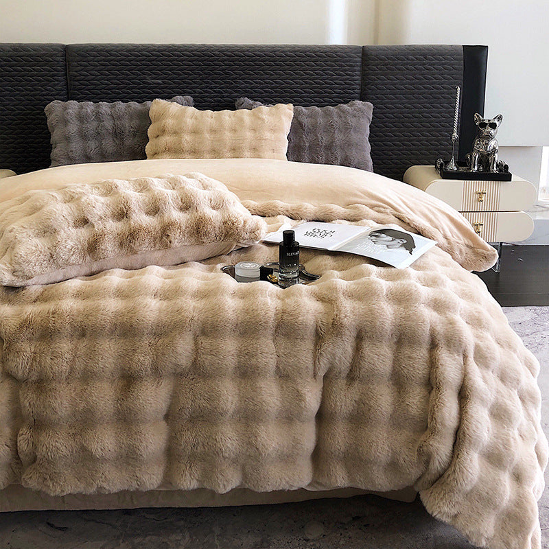 Luxury Soft Faux Rabbit Fur Duvet Cover Set | 3CARATS