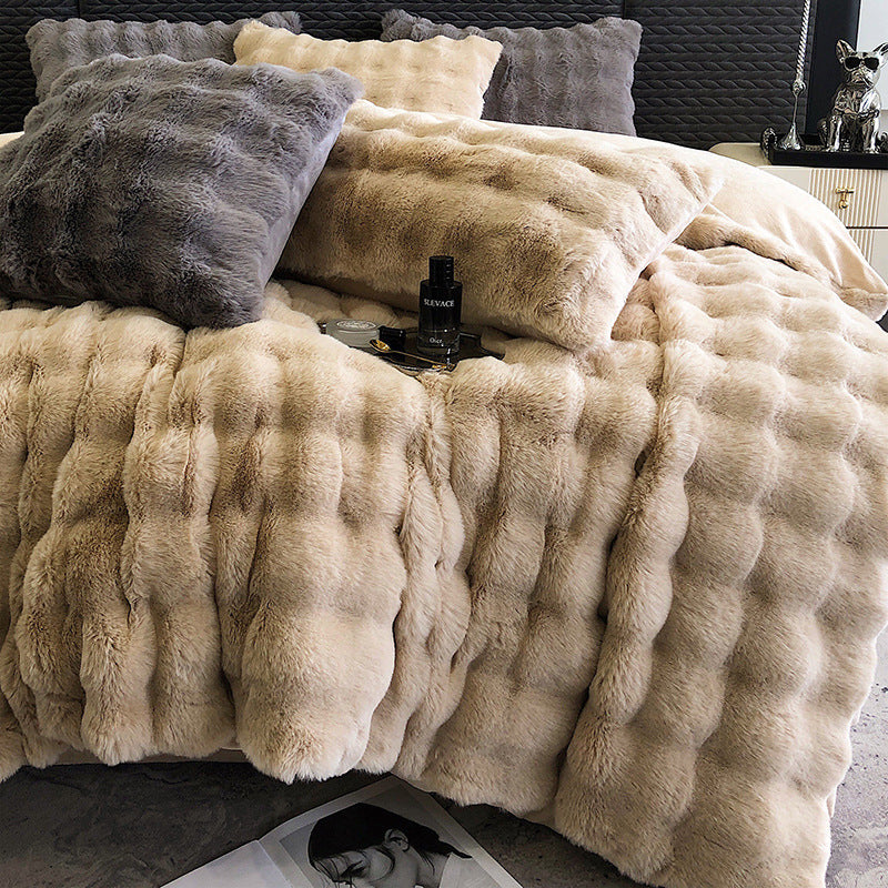 Luxury Soft Faux Rabbit Fur Duvet Cover Set | 3CARATS