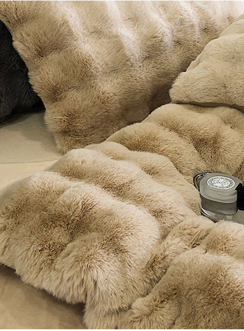 Luxury Soft Faux Rabbit Fur Duvet Cover Set | 3CARATS