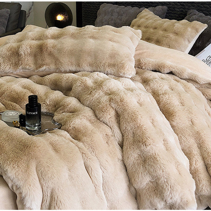 Luxury Soft Faux Rabbit Fur Duvet Cover Set | 3CARATS