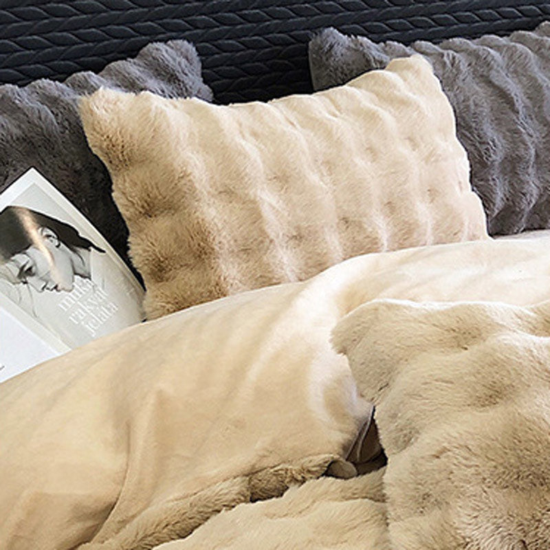 Luxury Soft Faux Rabbit Fur Duvet Cover Set | 3CARATS