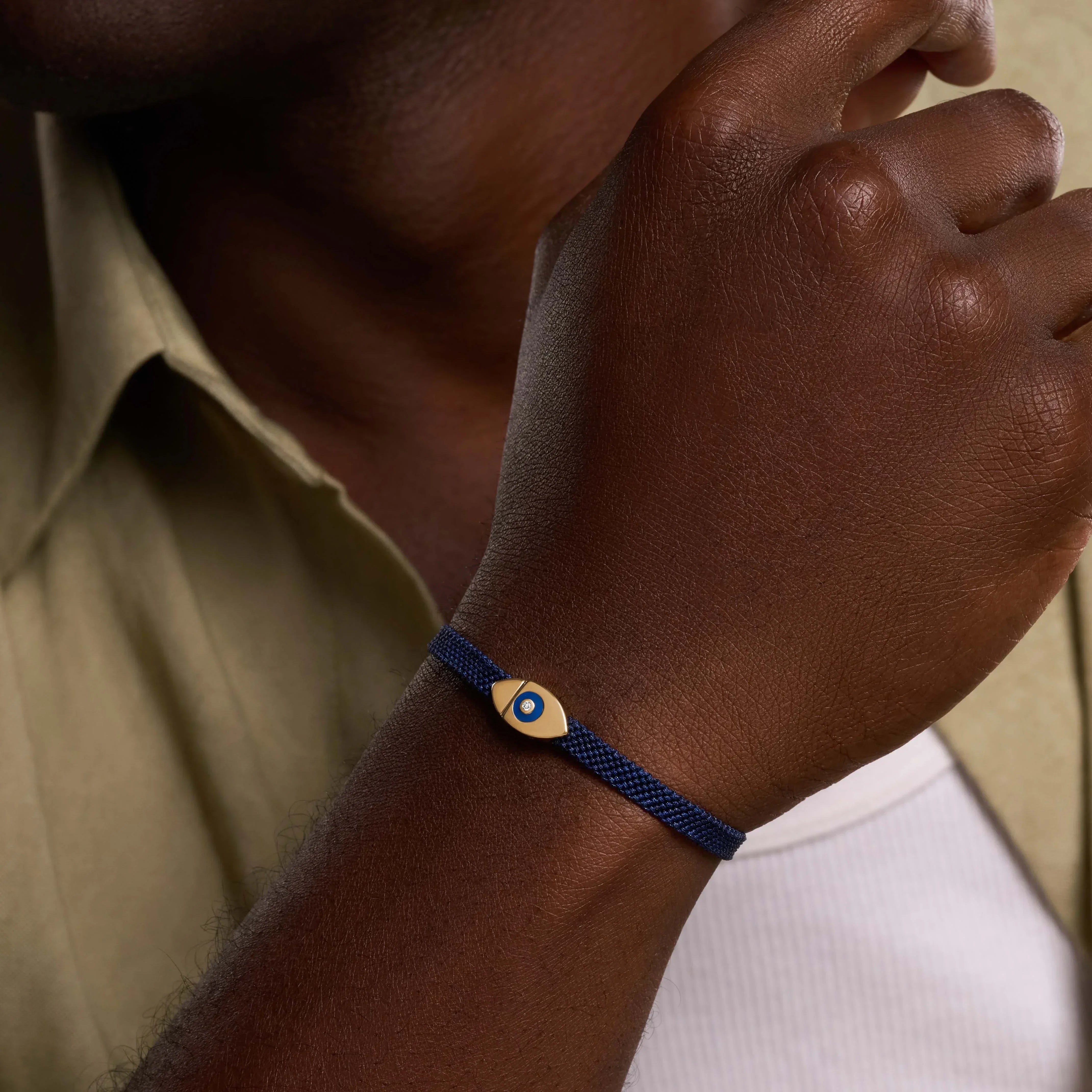 Men's Forward Vision Evil Eye Blue String Bracelet