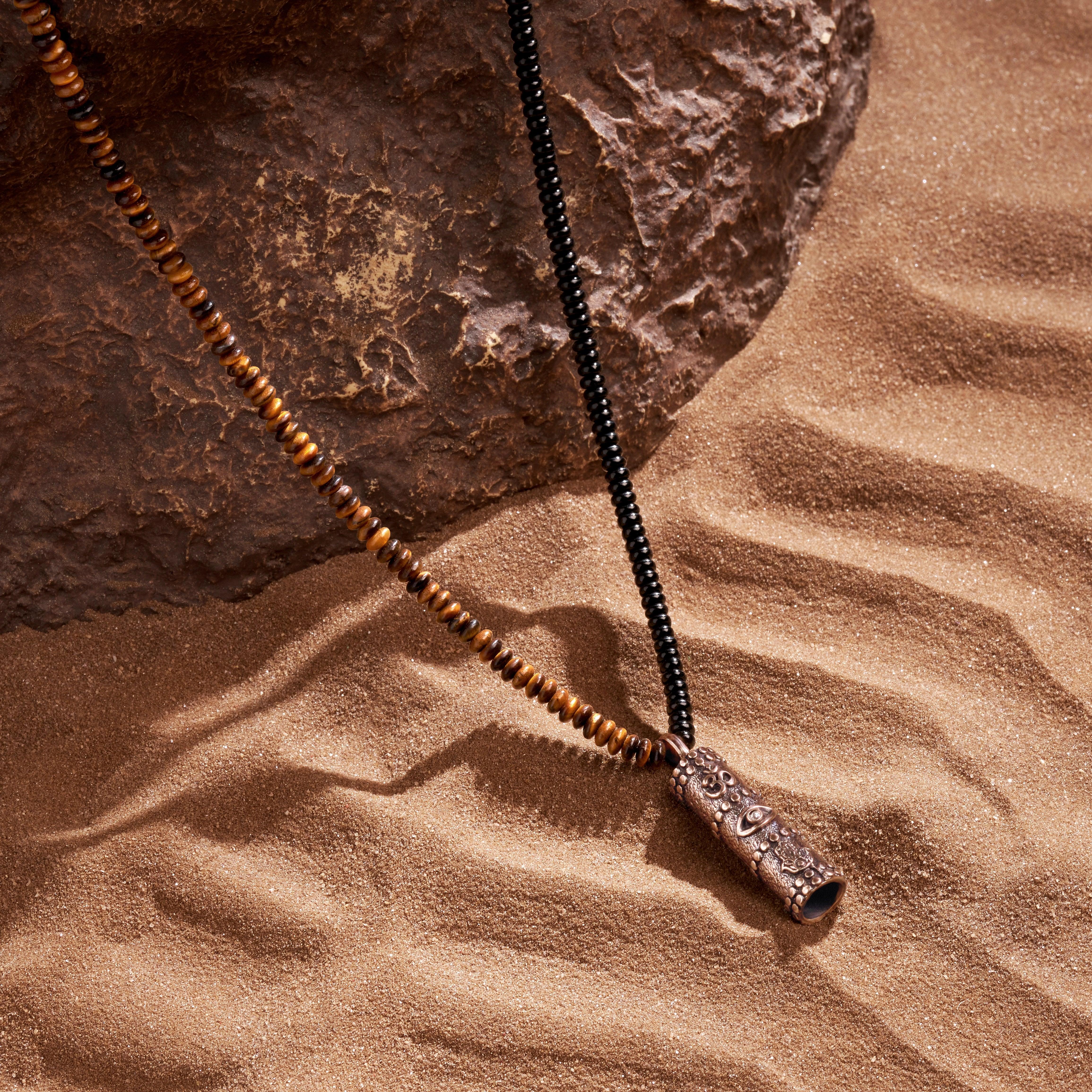 Courageous Beginnings Onyx Tiger Eye Necklace