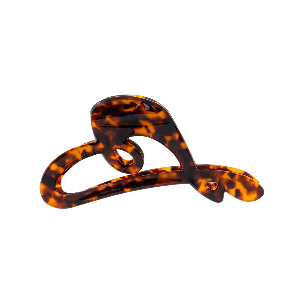 Tortoise XL Heart Cutout Hair Claw Clip - Adina's Jewels