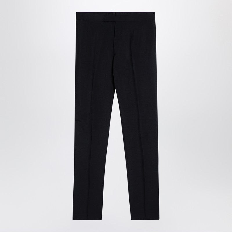 Thom Browne Black Wool-Blend Trousers Men