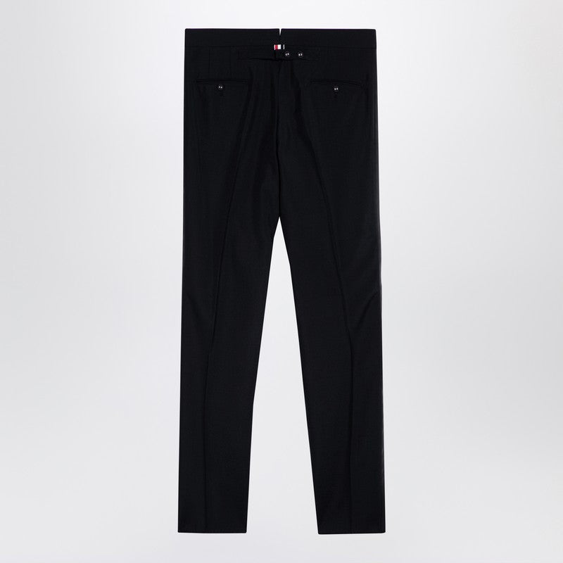 Thom Browne Black Wool-Blend Trousers Men