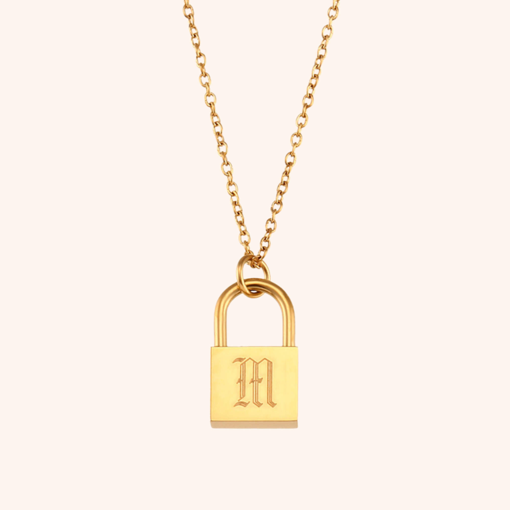 Initial Lock Necklace