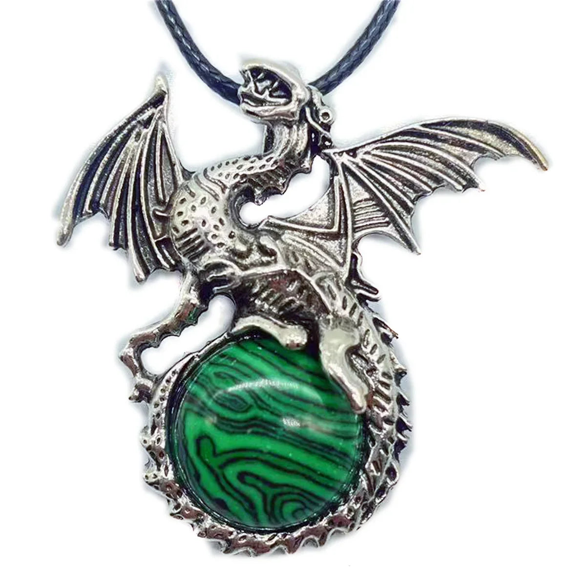 Crystal Circle Dragon Necklaces