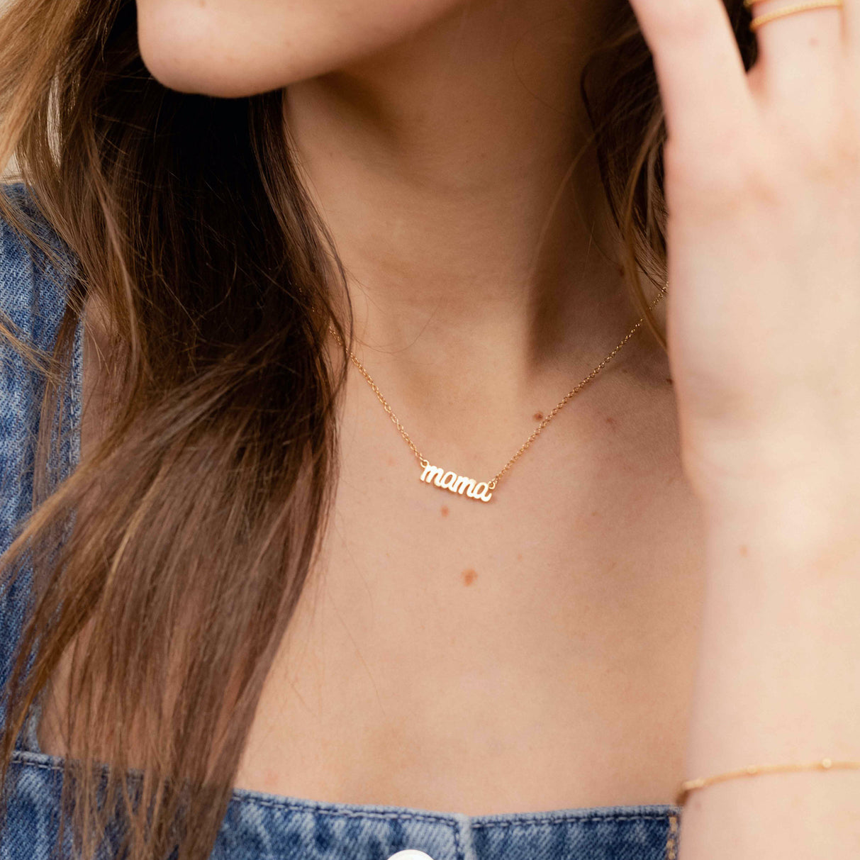 Solid Gold Mama Necklace