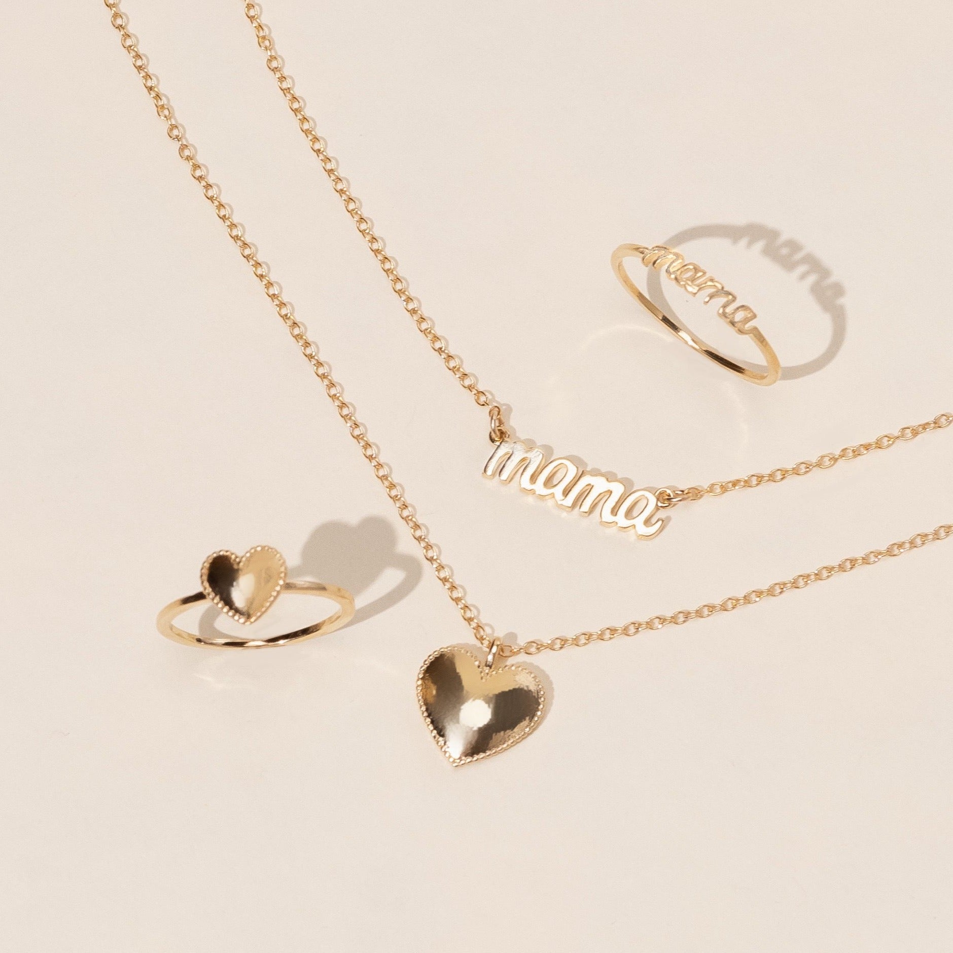 Solid Gold Mama Necklace